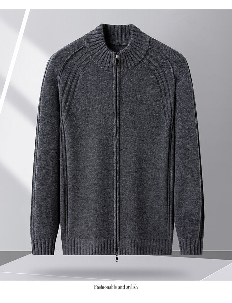 Herren Strickjacke mit Reißverschluss und hohen Kragen Berg-Feldt