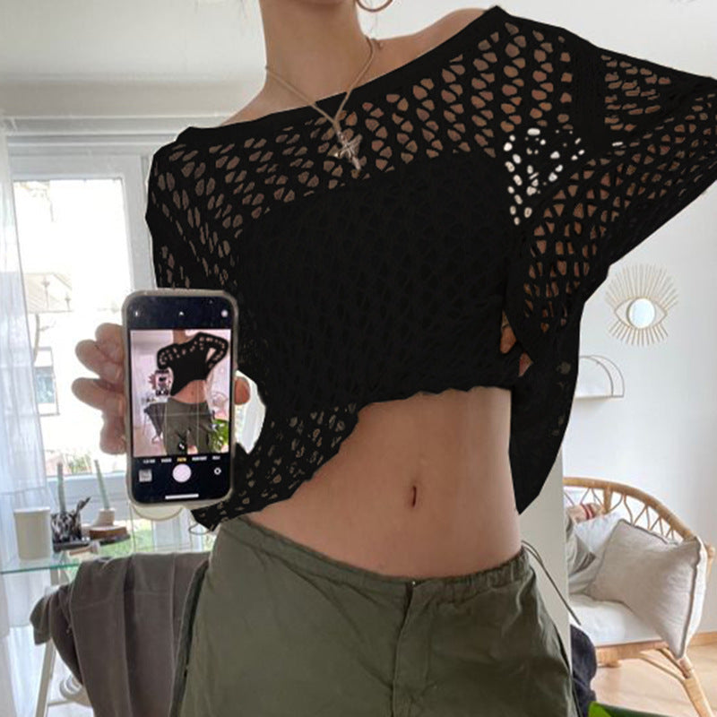 Women's Crochet Off-Shoulder Pullover berg-feldt