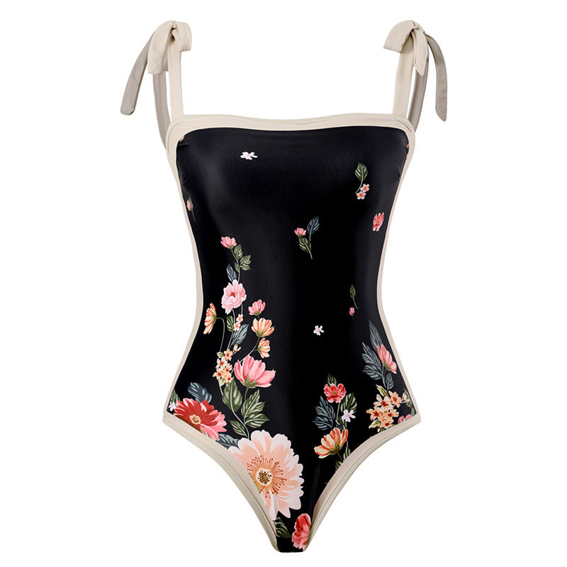 Badeanzug für Damen mit Blumenmuster und verstellbaren Trägern von berg-feldt