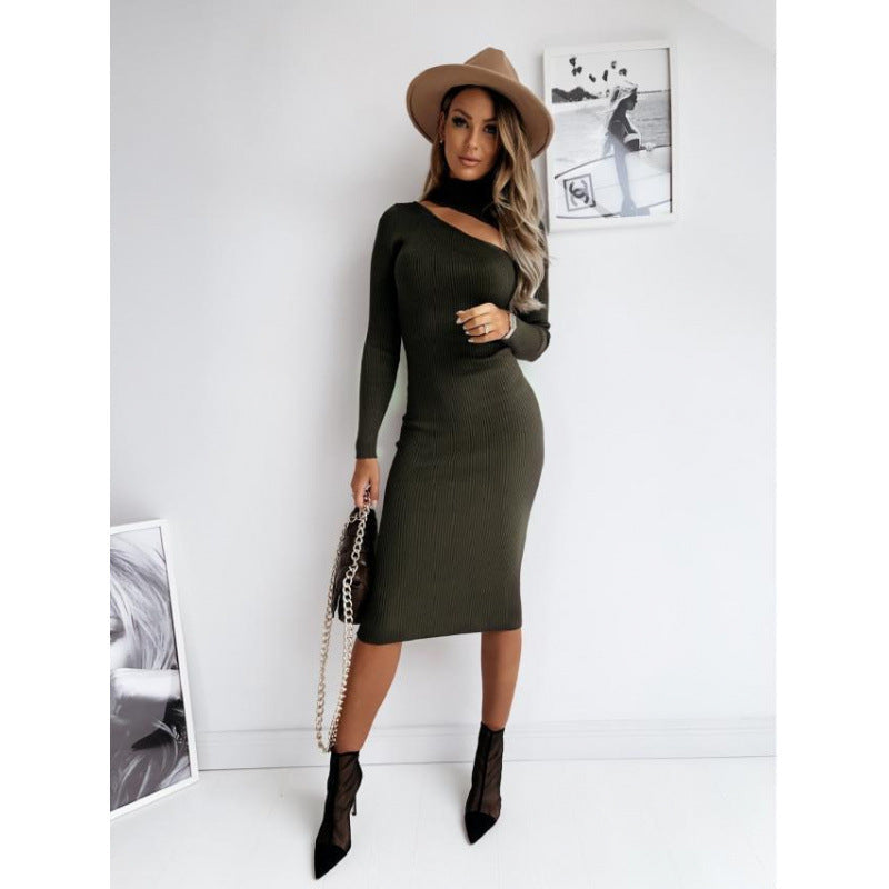 Asymmetrisches Midi-Strickkleid mit Rippenstruktur von berg-feldt für Damen