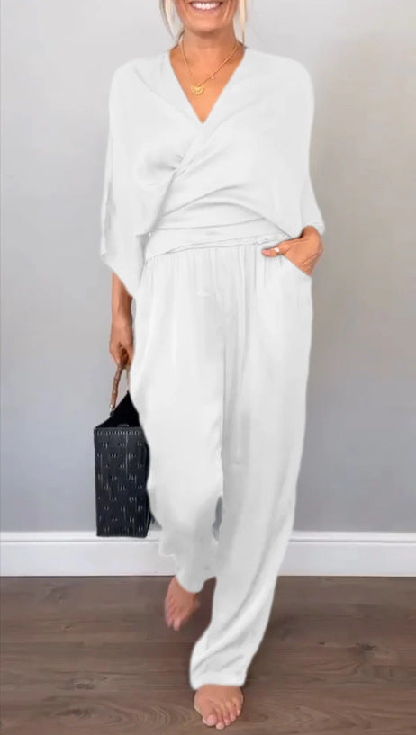 Wickel-Oberteil und weite Hose Damen Chiffon Zweiteiler berg-feldt