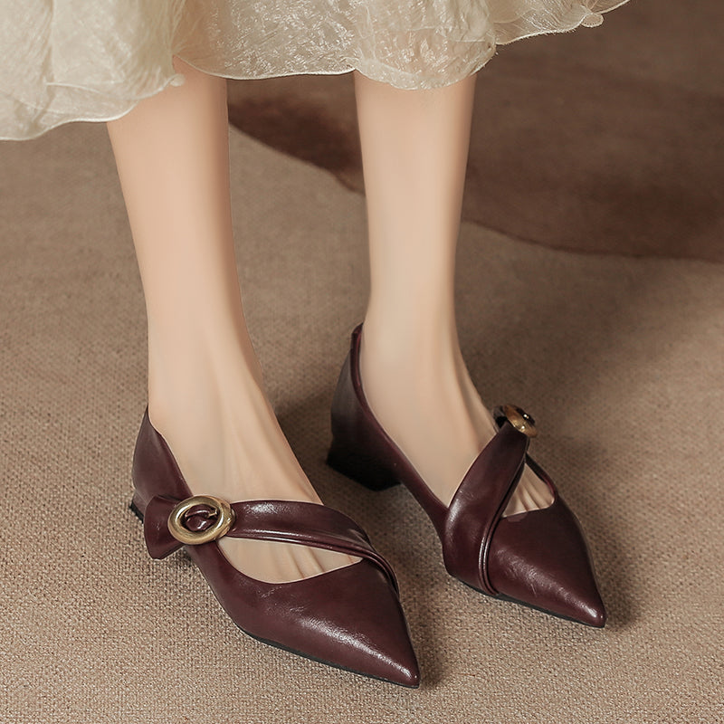 Ballerines élégantes et pointues pour femme avec boucle décorative de berg-feldt