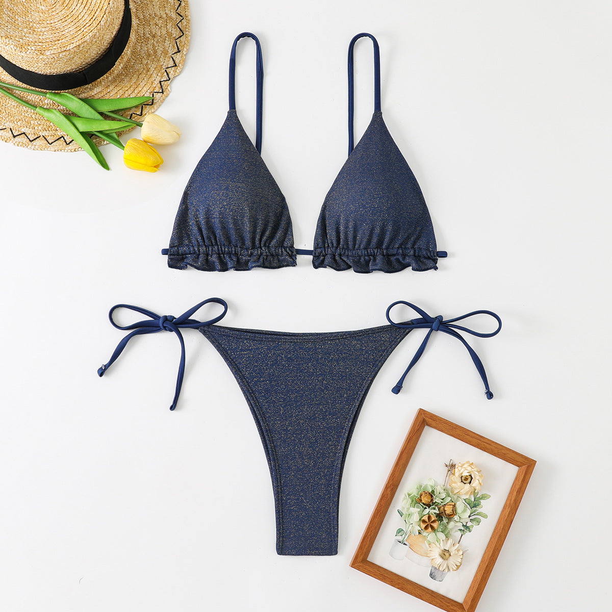 Ensemble bikini pour femme berg-feldt avec volants brillants et bretelles réglables