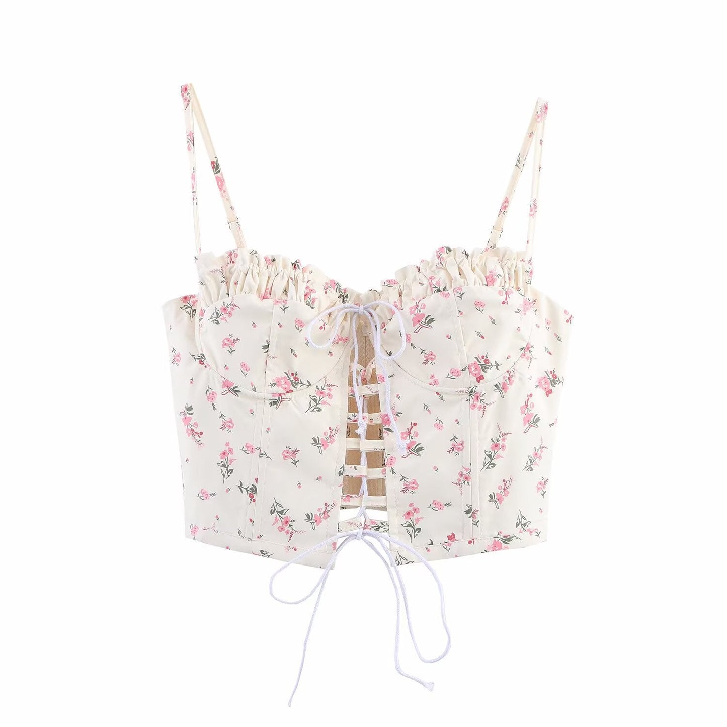 Women's Floral Print Dotted Bustier Top by berg-feldt