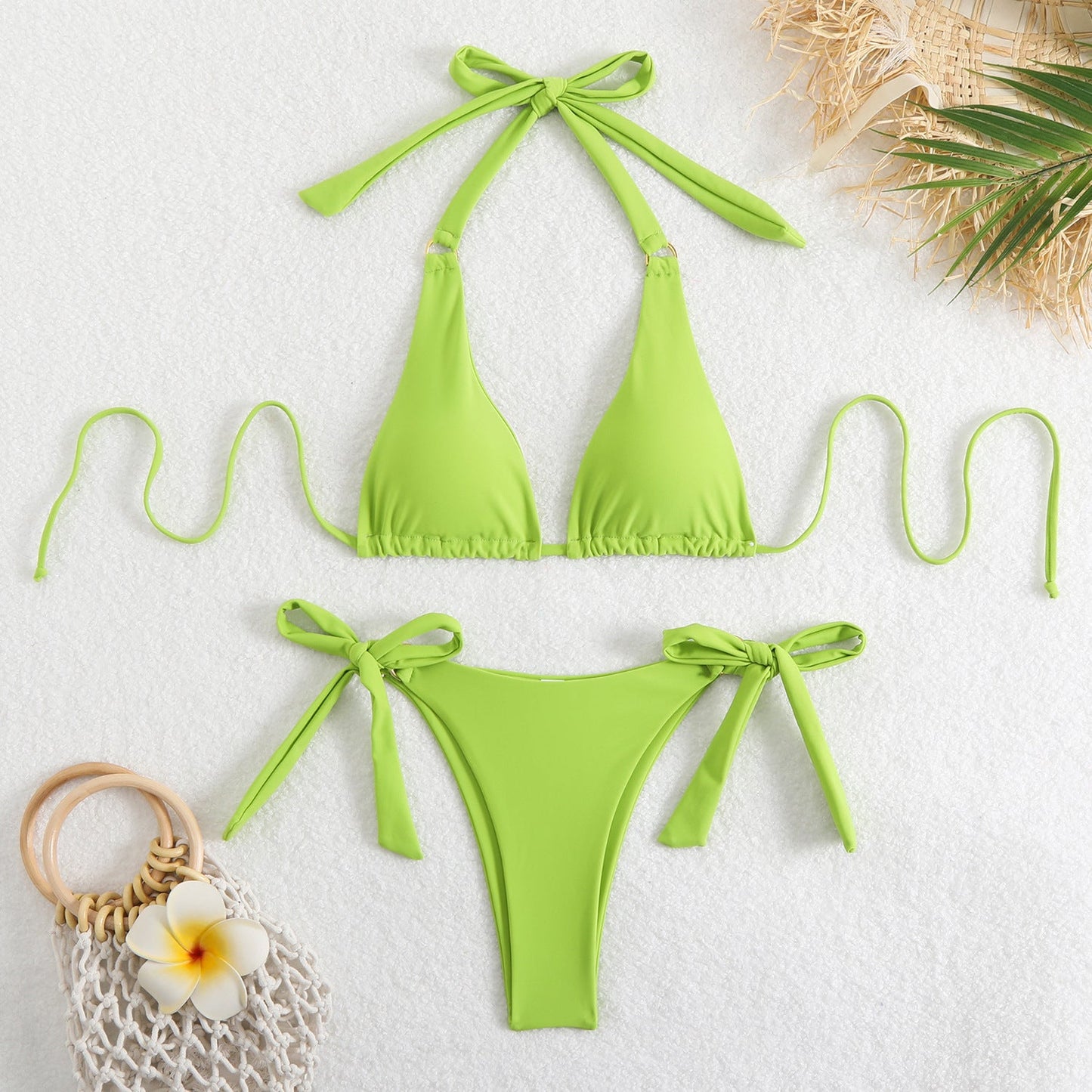 Wendebarer Dreieck-Bikini mit Bindebändern, Damen