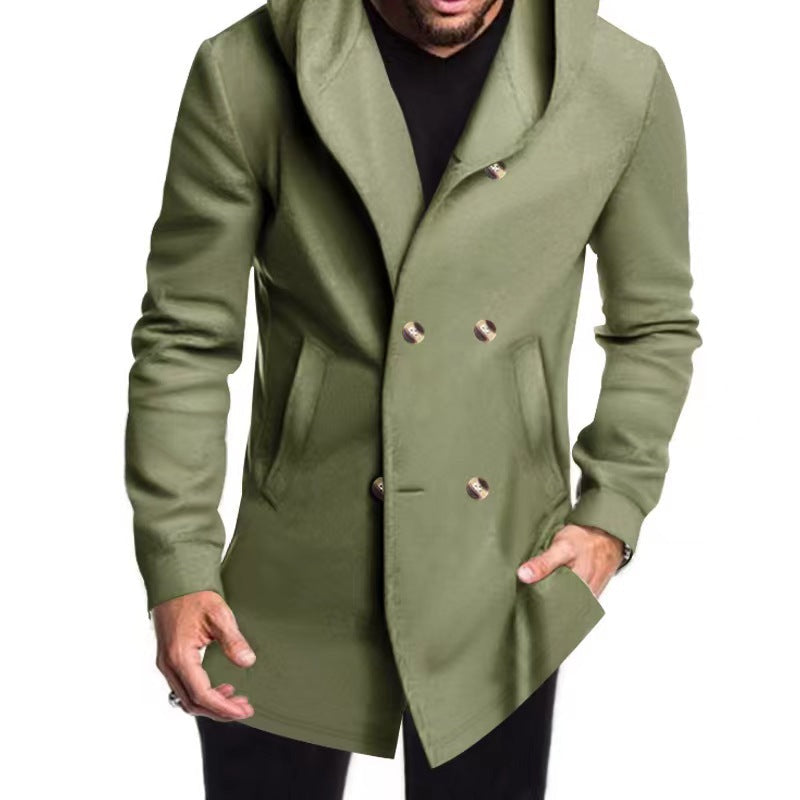 Manteau de ville à capuche croisé Berg-Feldt pour hommes