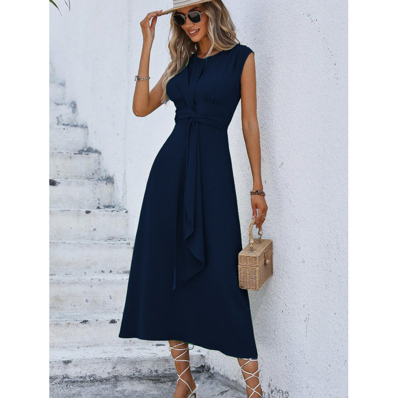 Maxi-robe élégante sans manches pour femme avec détail noué de berg-feldt
