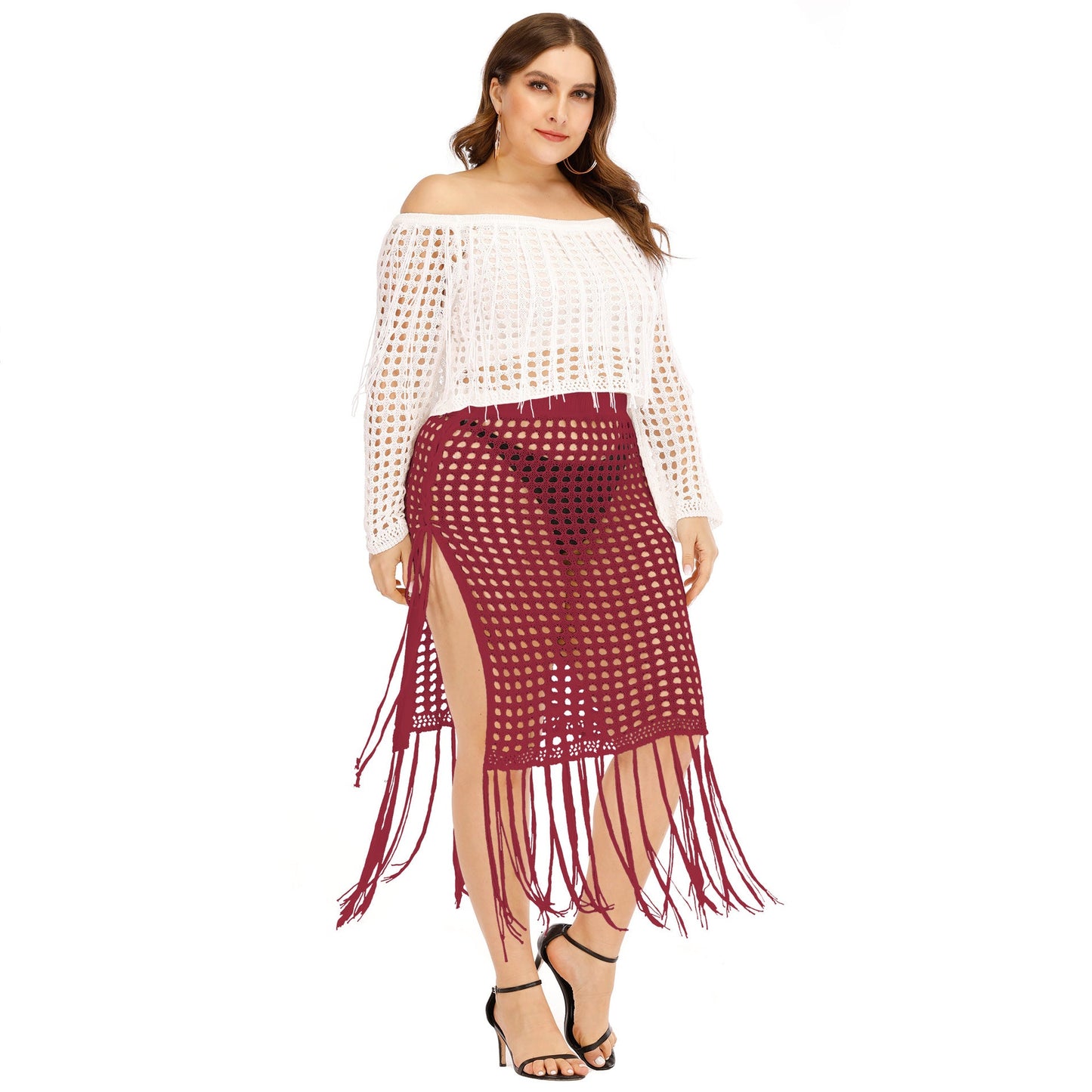 Women's Crochet Fringe Cover-Up Set berg-feldt