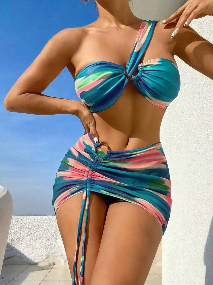Ensemble bikini femme : haut bustier et jupe portefeuille de berg-feldt