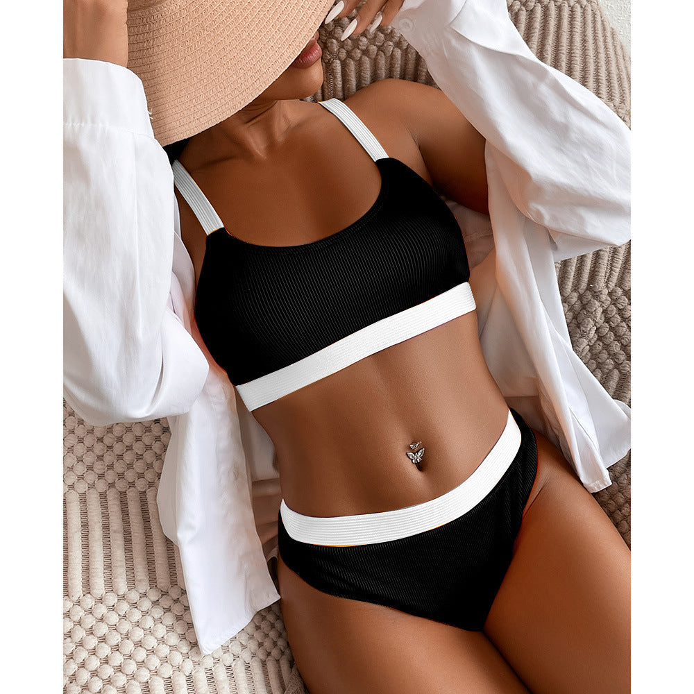 Zweifarbiges Damen-Bikini-Set mit Destroyed-Look und verstellbaren Trägern von berg-feldt