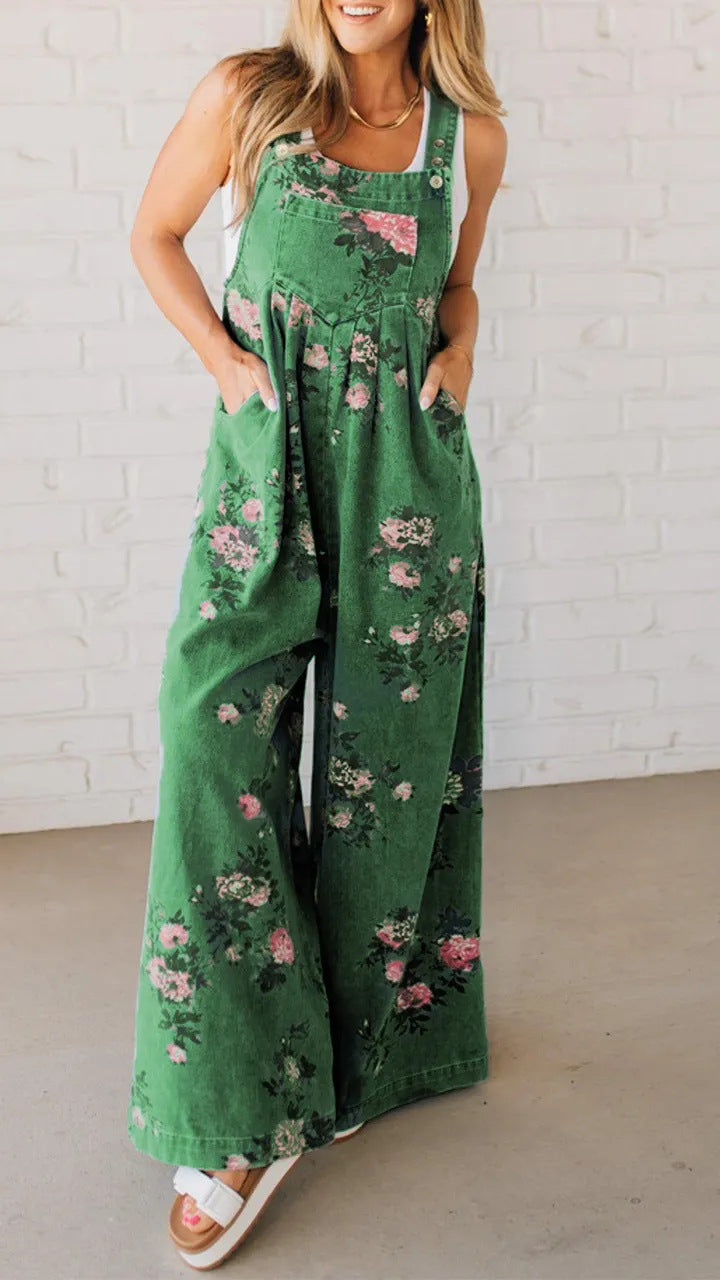 Weite Damenhose aus Baumwolle mit Blumenmuster von berg-feldt