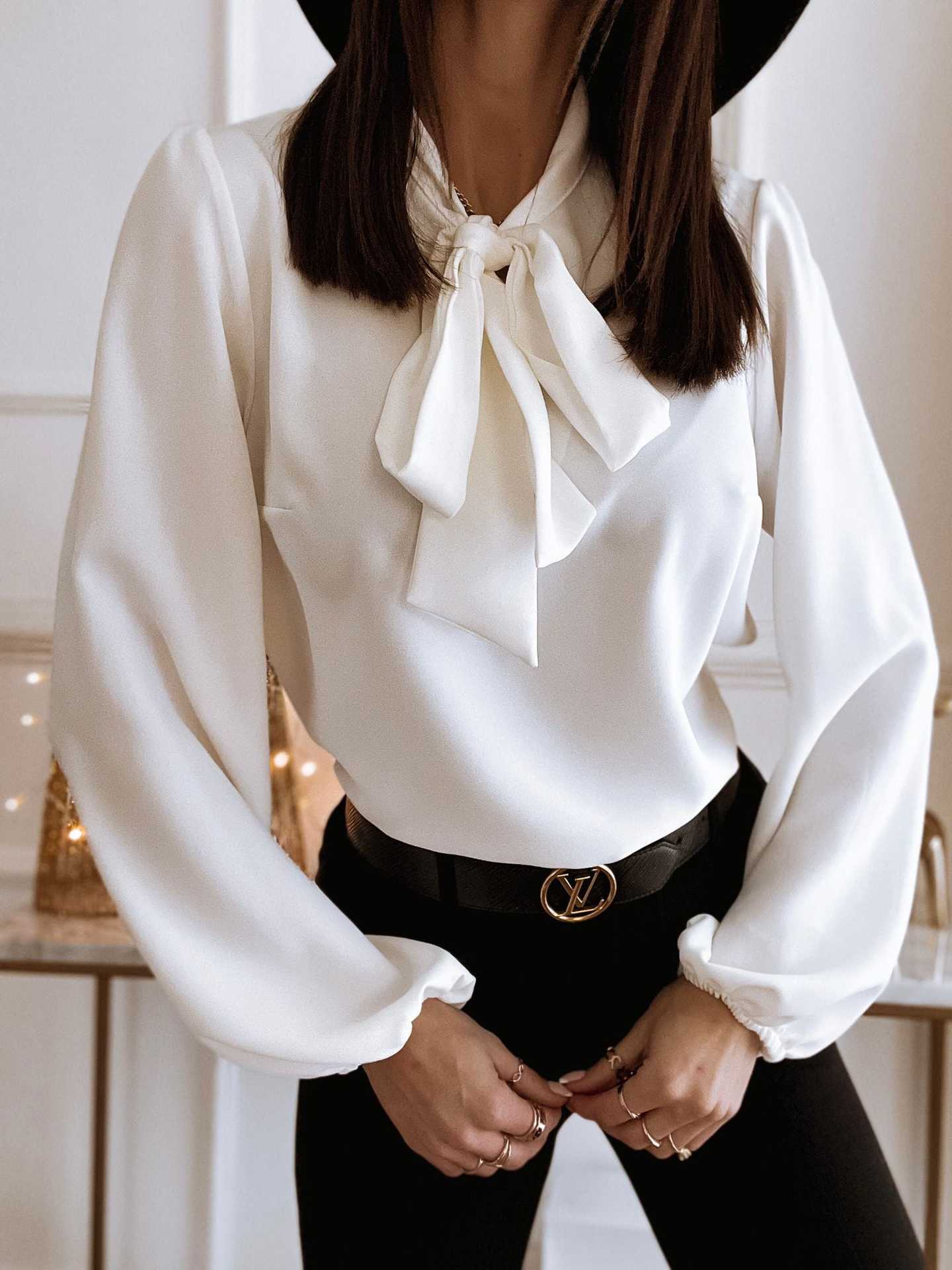 Blouse pour femme avec nœud décoratif et manches bouffantes par berg-feldt