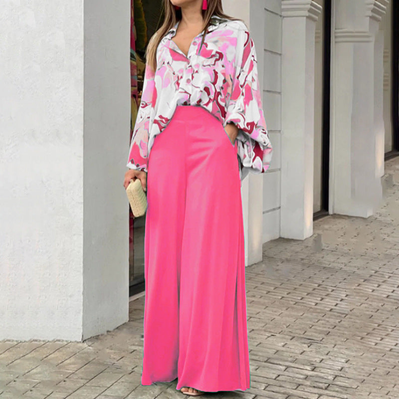 Atmungsaktive, elegante Damenbluse mit farbenfrohem Muster, weiten Ärmeln und lockerem Schnitt von berg-feldt