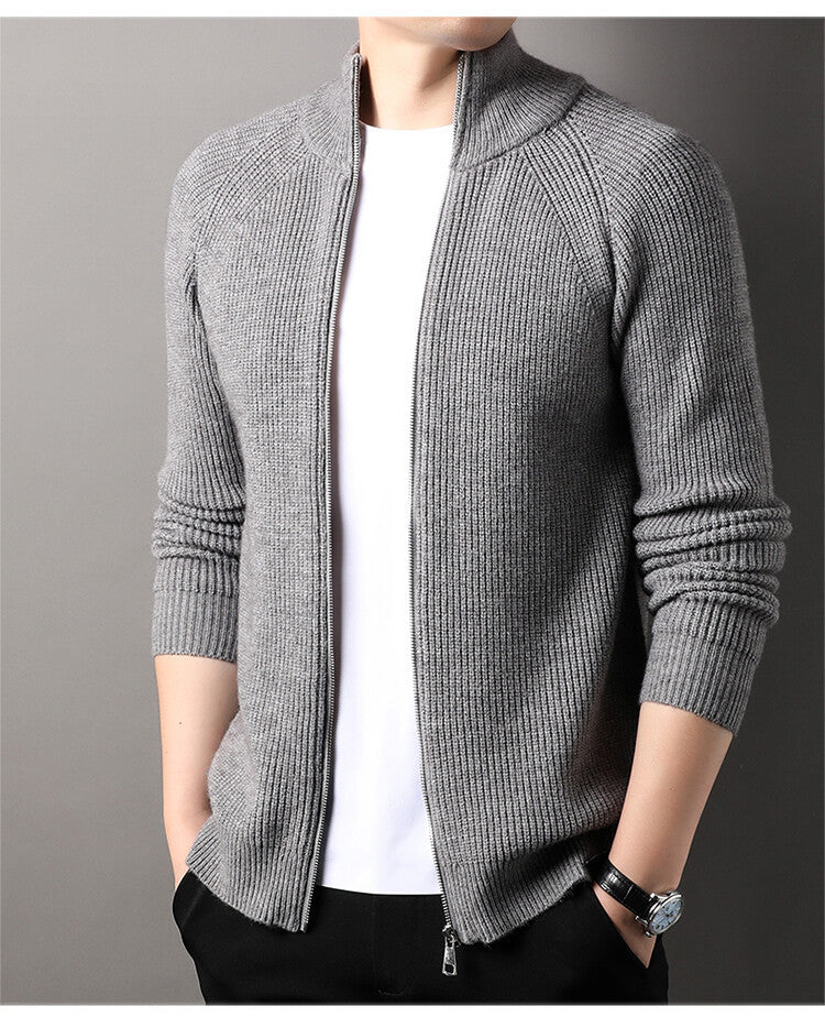 Cardigan pour homme à col montant et fermeture éclair discrète Berg-Feldt