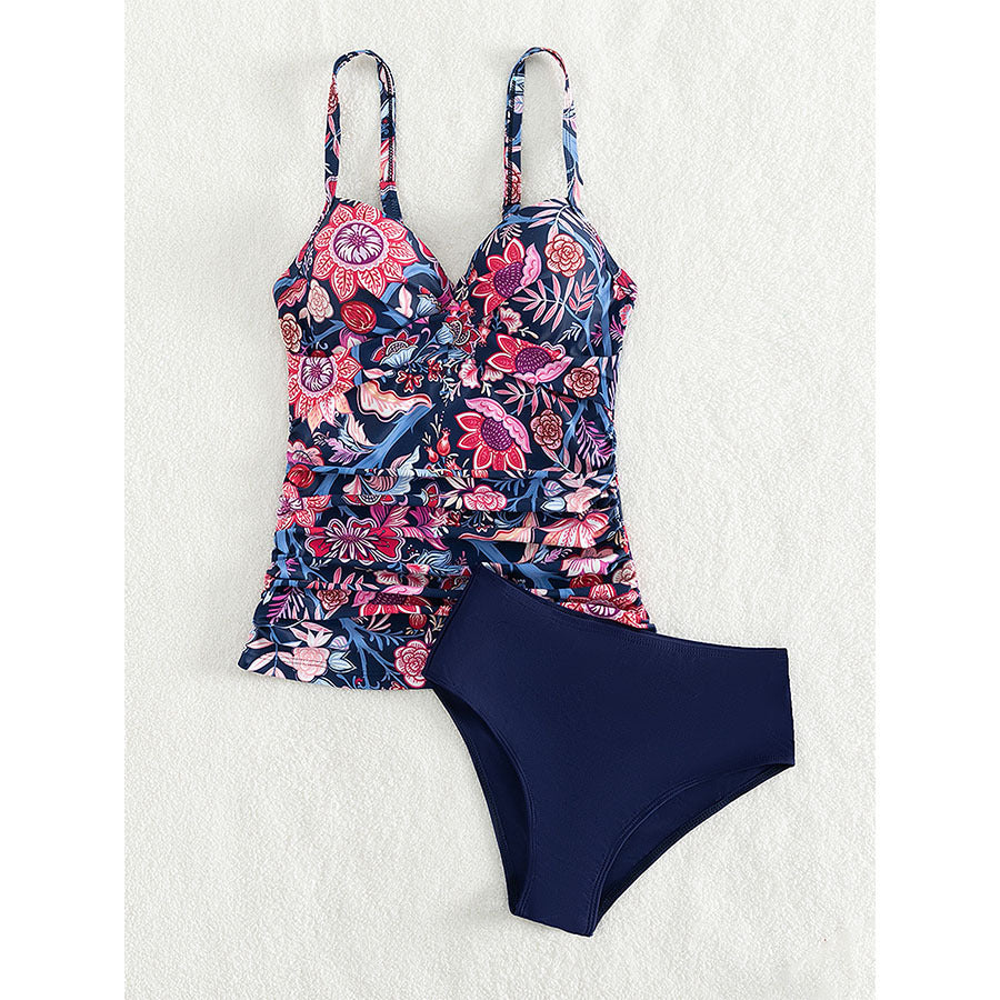 Women's Floral Print Ruffled Tankini Set berg-feldt