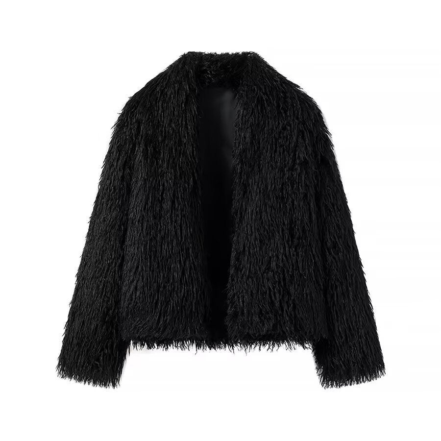 Women's Plush Textured Faux Fur Jacket berg-feldt