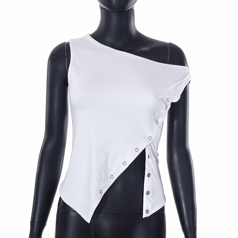 Women's Asymmetrical Snap-Detail Top by berg-feldt