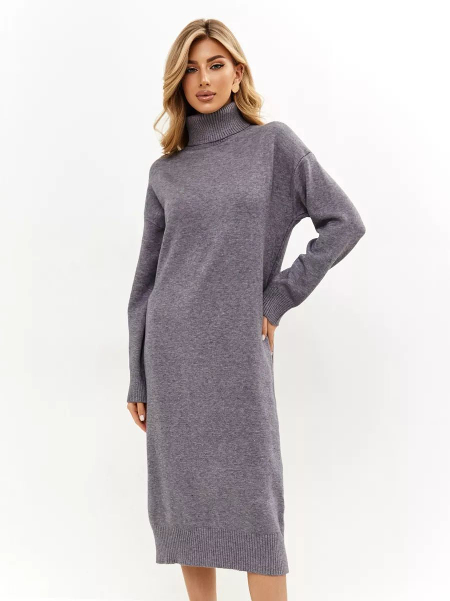 Weites, lässiges Strickkleid mit hohem Rollkragen von berg-feldt für Damen