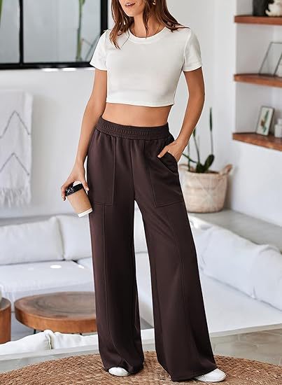Damen Pantalon décontracté et élégant avec taille élastique et poches pratiques Berg-Feldt