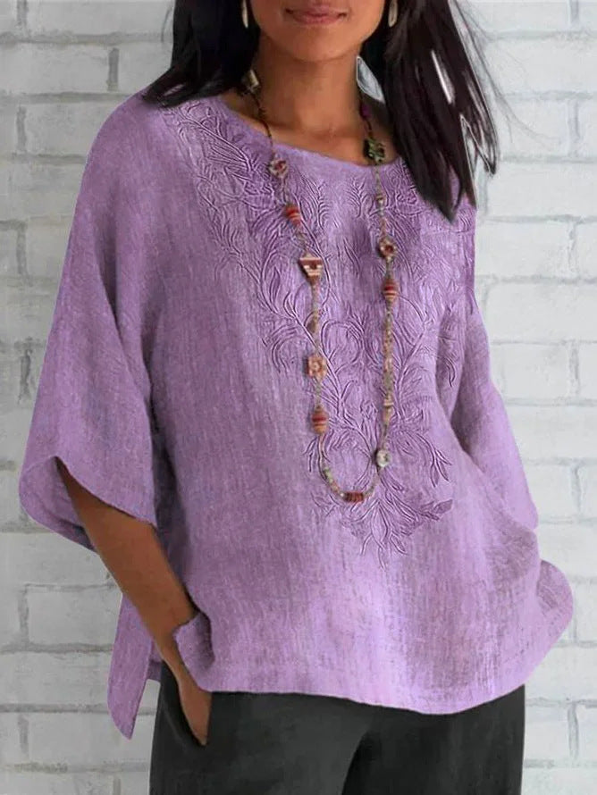 Blouse en lin brodée pour femme Berg-Feldt