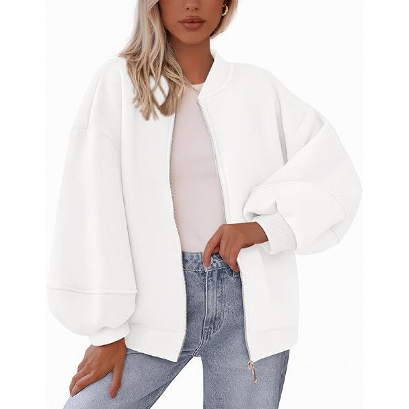 Veste décontractée oversize pour femme avec fermeture éclair et manches ballon Berg-Feldt