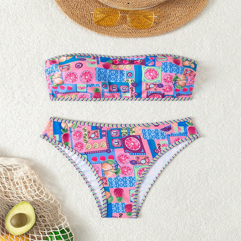 Ensemble bikini bandeau à imprimé fruité pour femme berg-feldt