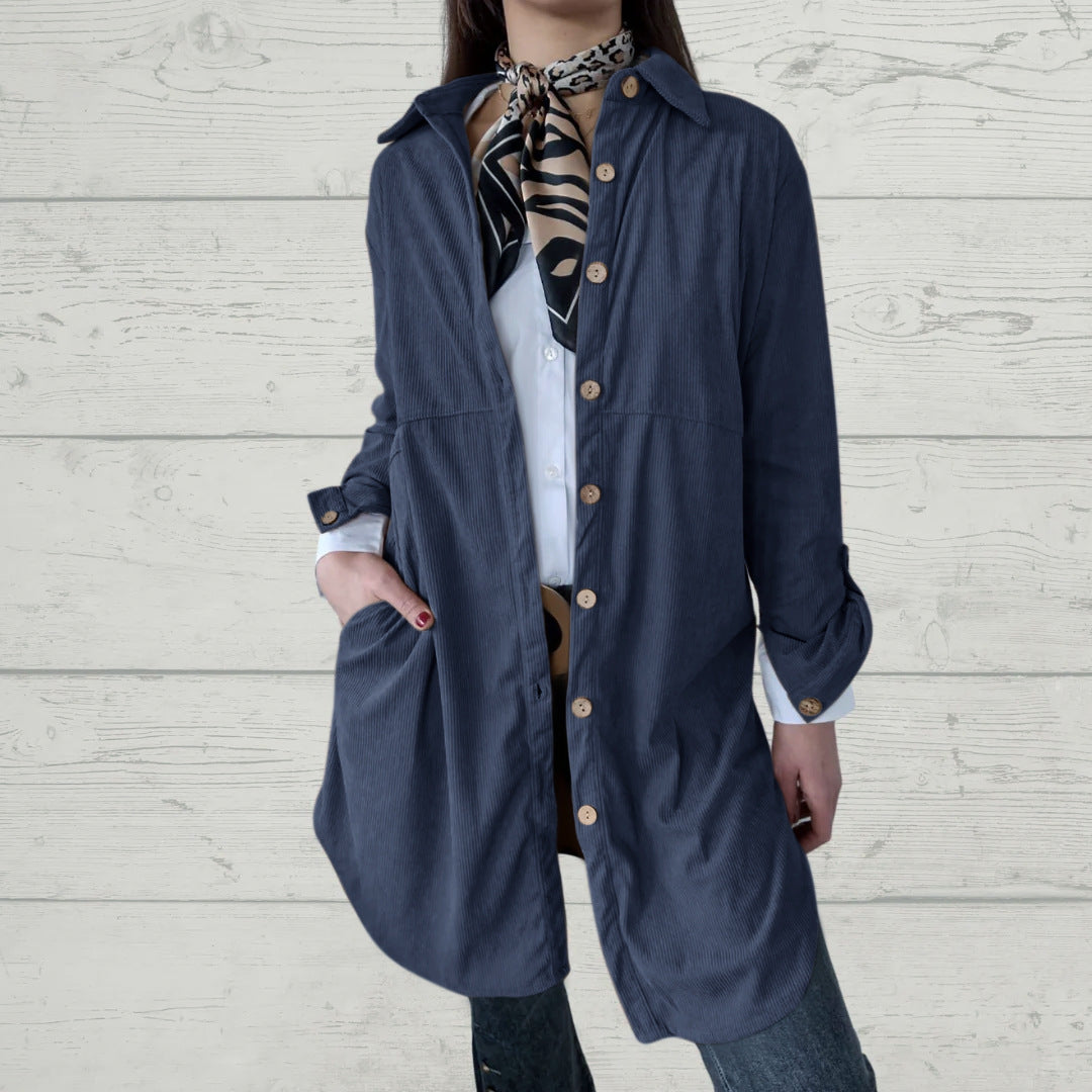 Women's Corduroy Button-Up Shirt Jacket by berg-feldt