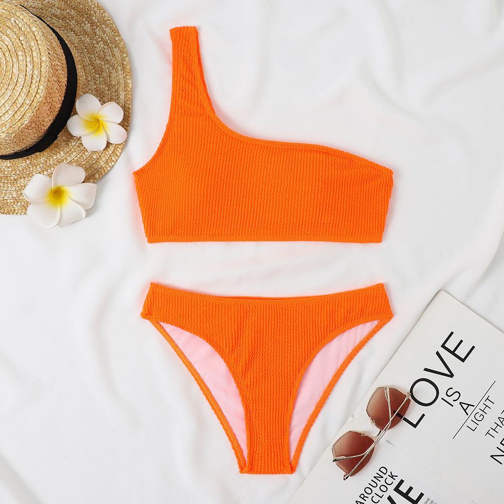 Berg-Feldt Ensemble de bikini côtelé asymétrique pour femme 1750839266