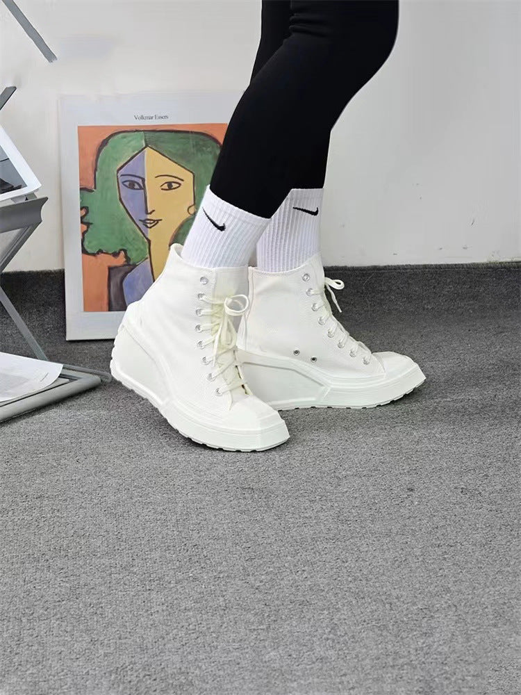 Modische Damen High-Top Plateau-Sneakers mit elastischen Schnürsenkeln von berg-feldt