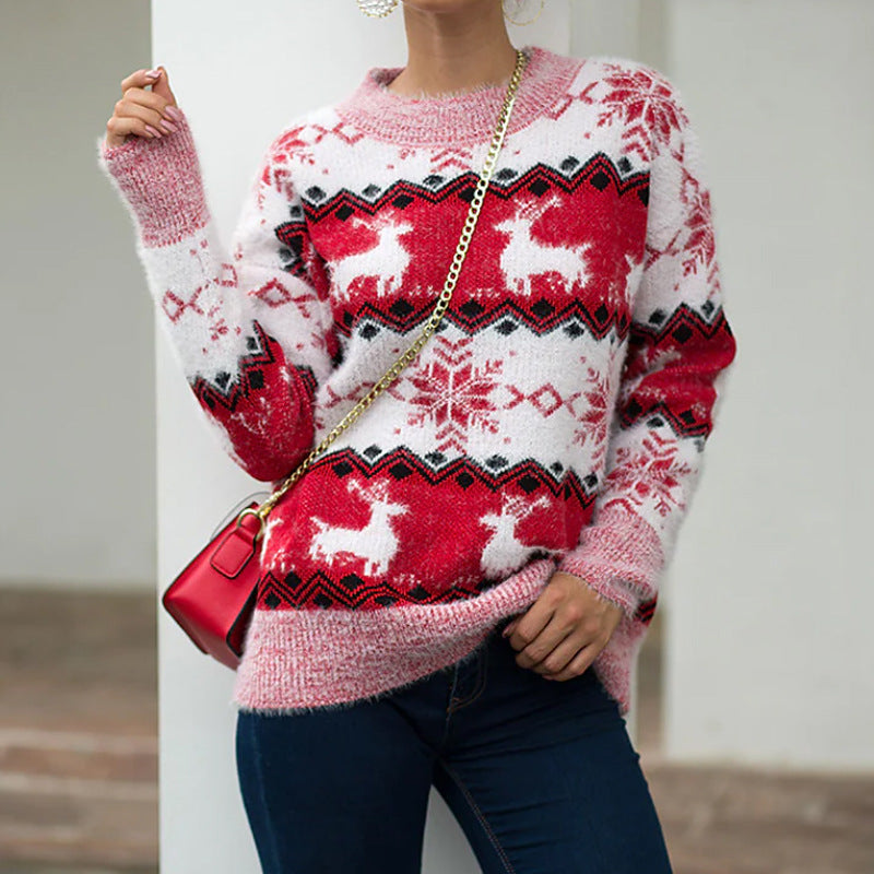 Pull de Noël confortable pour femme avec motif de renne festif Berg-Feldt
