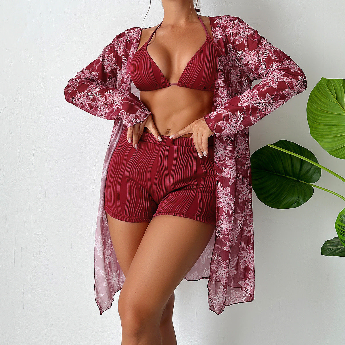 Peignoir pour femmes Berg-Feldt à motif floral et manches transparentes