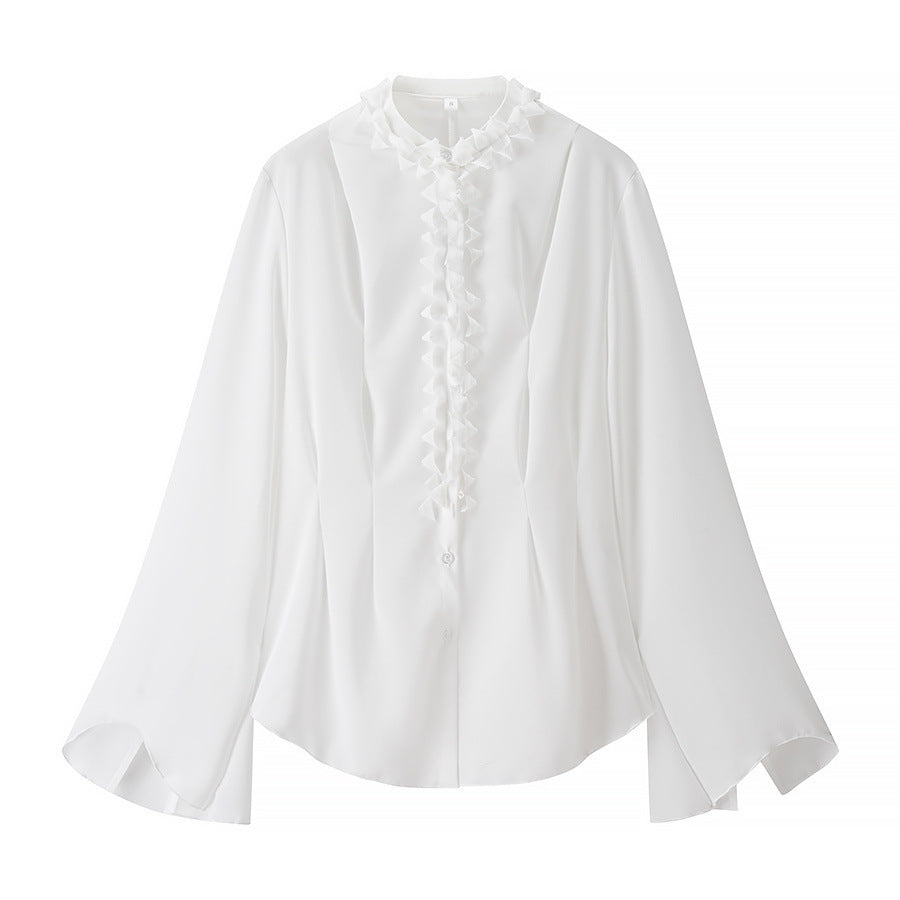 Women's Ruffled Front Button-Down Blouse berg-feldt