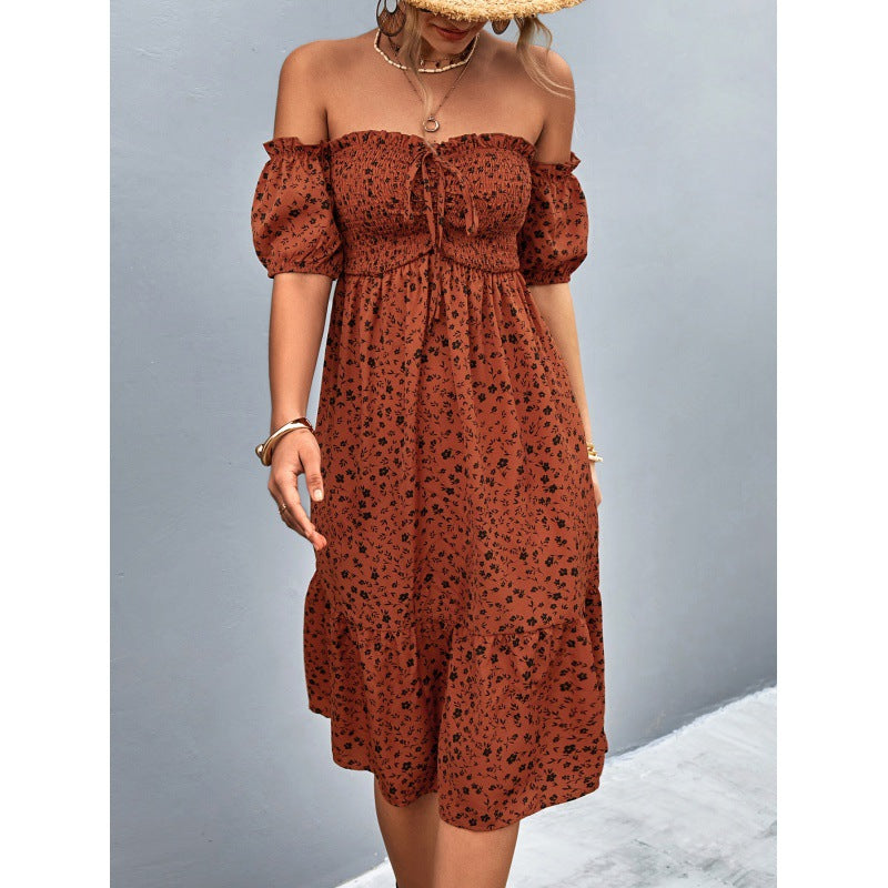 Robe d'été fleurie pour femme avec encolure Carmen de berg-feldt