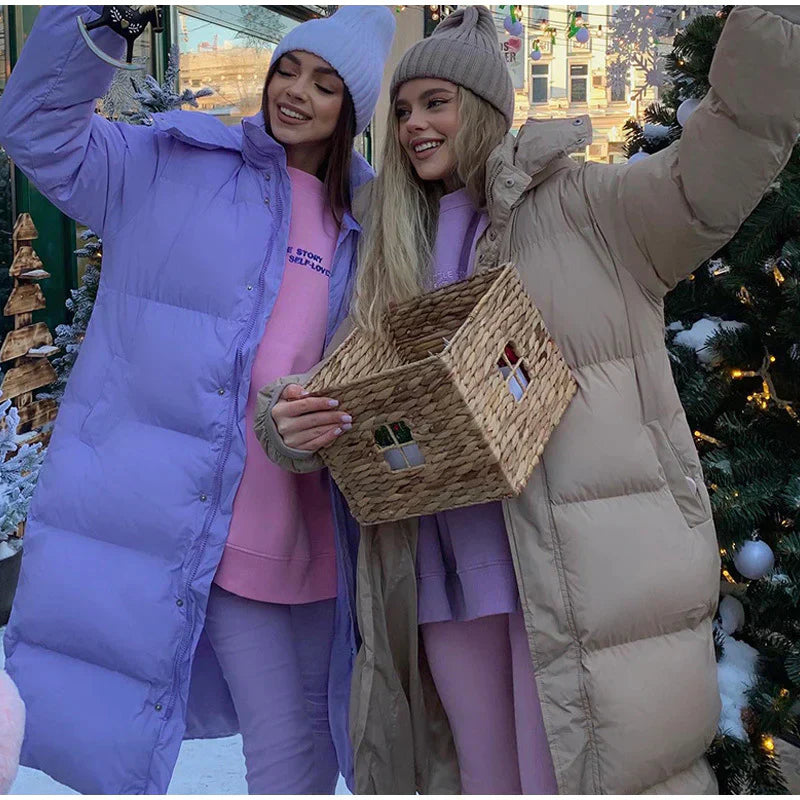 Berg-Feldt | Winter Lange Steppjacke mit Futter für Damen Ideal für Kaltes Wetter