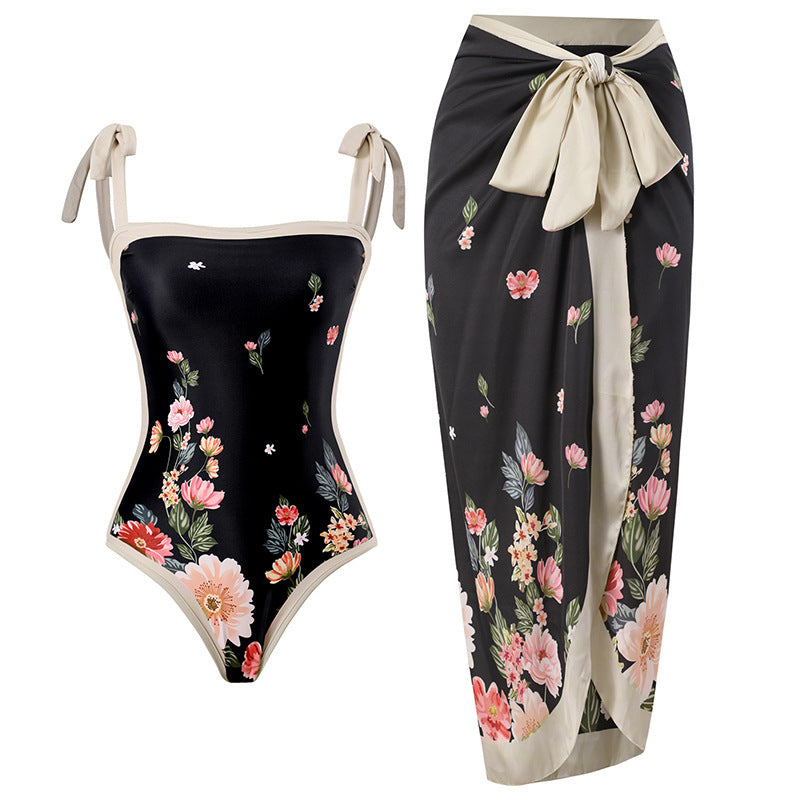 Badeanzug für Damen mit Blumenmuster und verstellbaren Trägern von berg-feldt