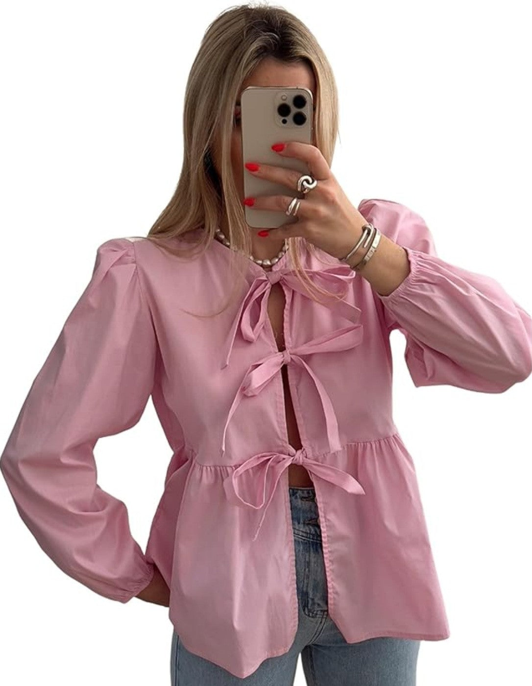 Weite Damenbluse mit Schleife von berg-feldt
