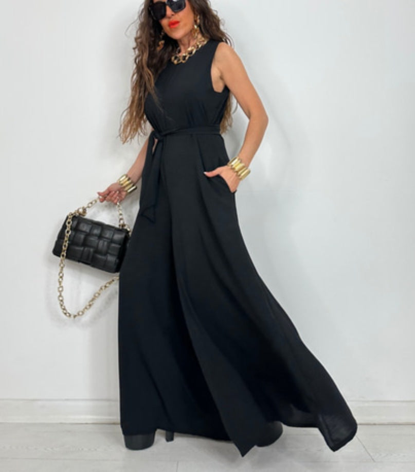 Robe longue pour femme avec motif élégant et poches, de berg-feldt