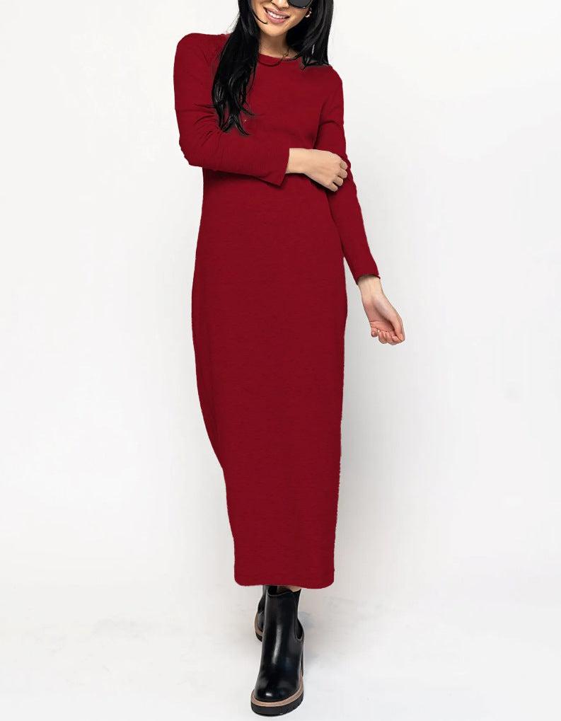 Baumwoll-Maxikleid für Damen, langärmelig, lässig und hautfreundlich von berg-feldt