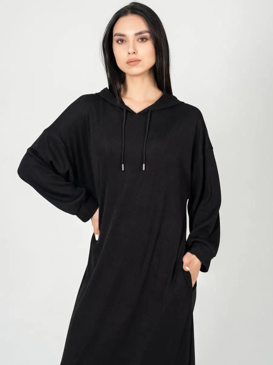 Robe longue à capuche avec fentes latérales pour femme de berg-feldt