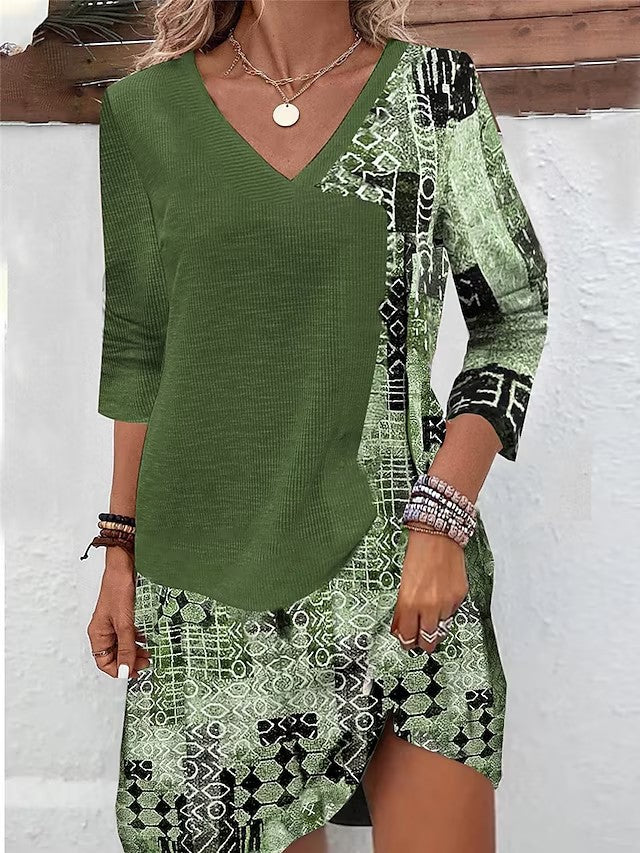 Women's Decorative Panel V-Neck Dress berg-feldt