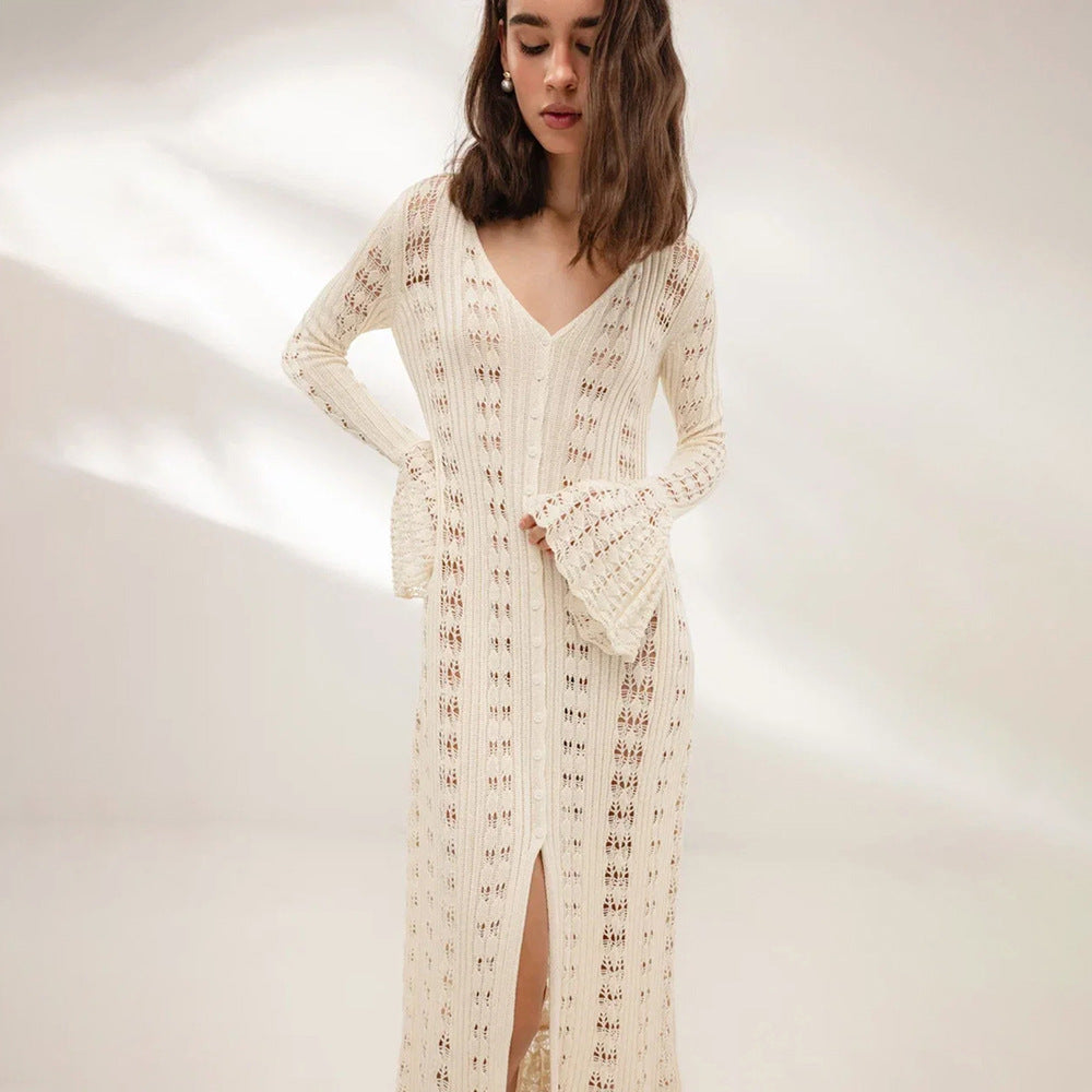 Robe longue en tricot bohème chic pour femme par berg-feldt