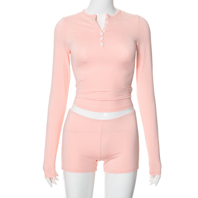 Women's Cozy Long-Sleeve Button-Up Active Set by Berg-Feldt