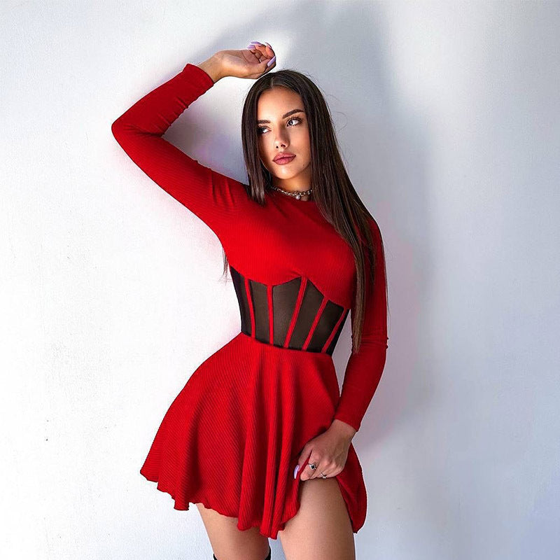 Mini-robe femme élégante de haute qualité avec empiècements transparents Berg-Feldt