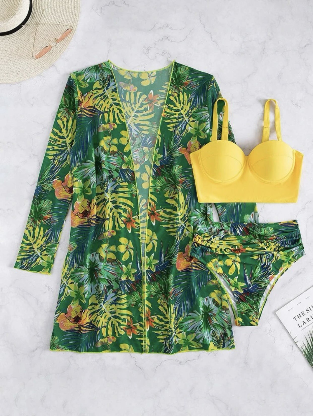 Women's Floral Print Swim Cover-Up and Bikini Set by berg-feldt