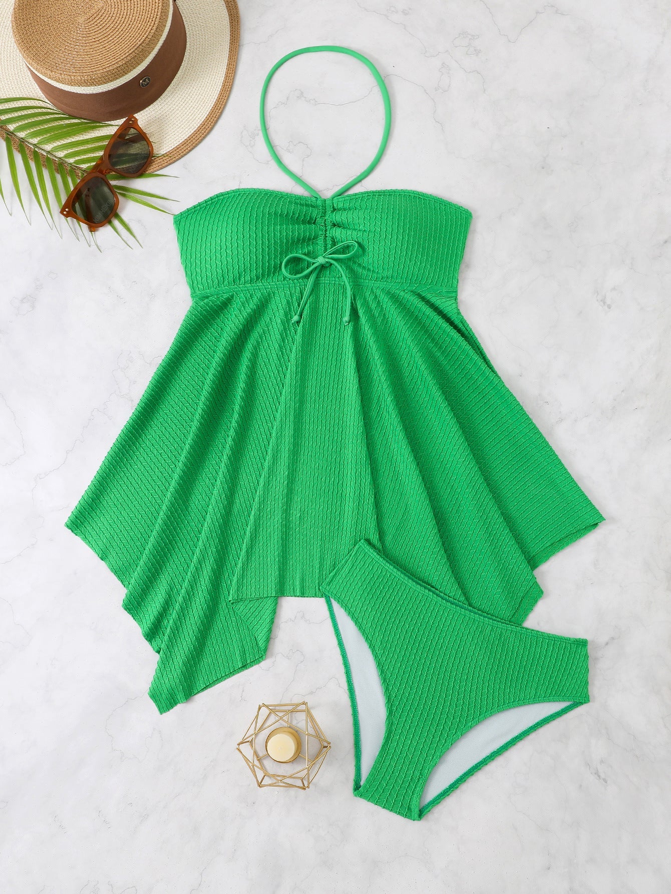 Asymmetrischer Damen Tankini mit Rüschen und verstellbarem Oberteil von berg-feldt