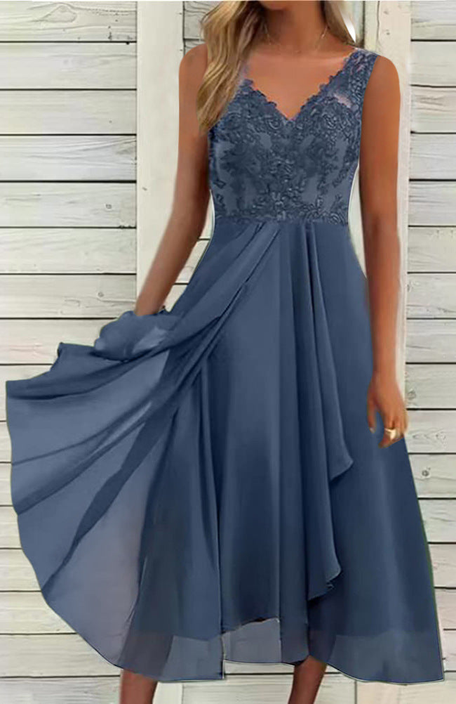 Abendkleid mit Spitze und Falten für Damen von berg-feldt (Halbarm)