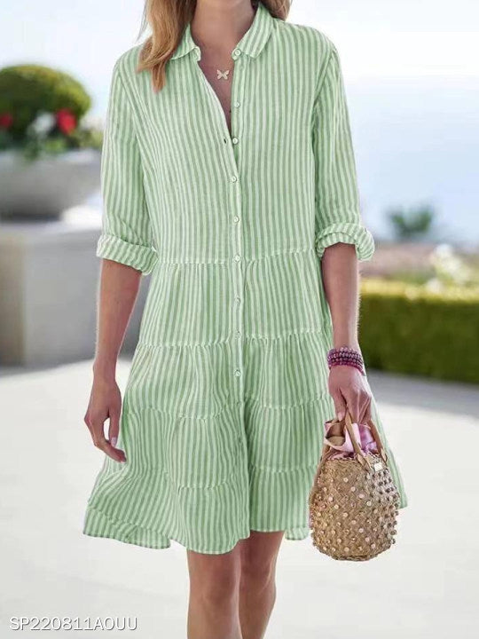 Women's Tiered Button-Down Shirt Dress berg-feldt