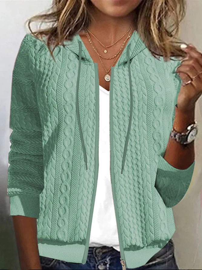 Women's Cable Knit Zip-Up Hoodie by berg-feldt