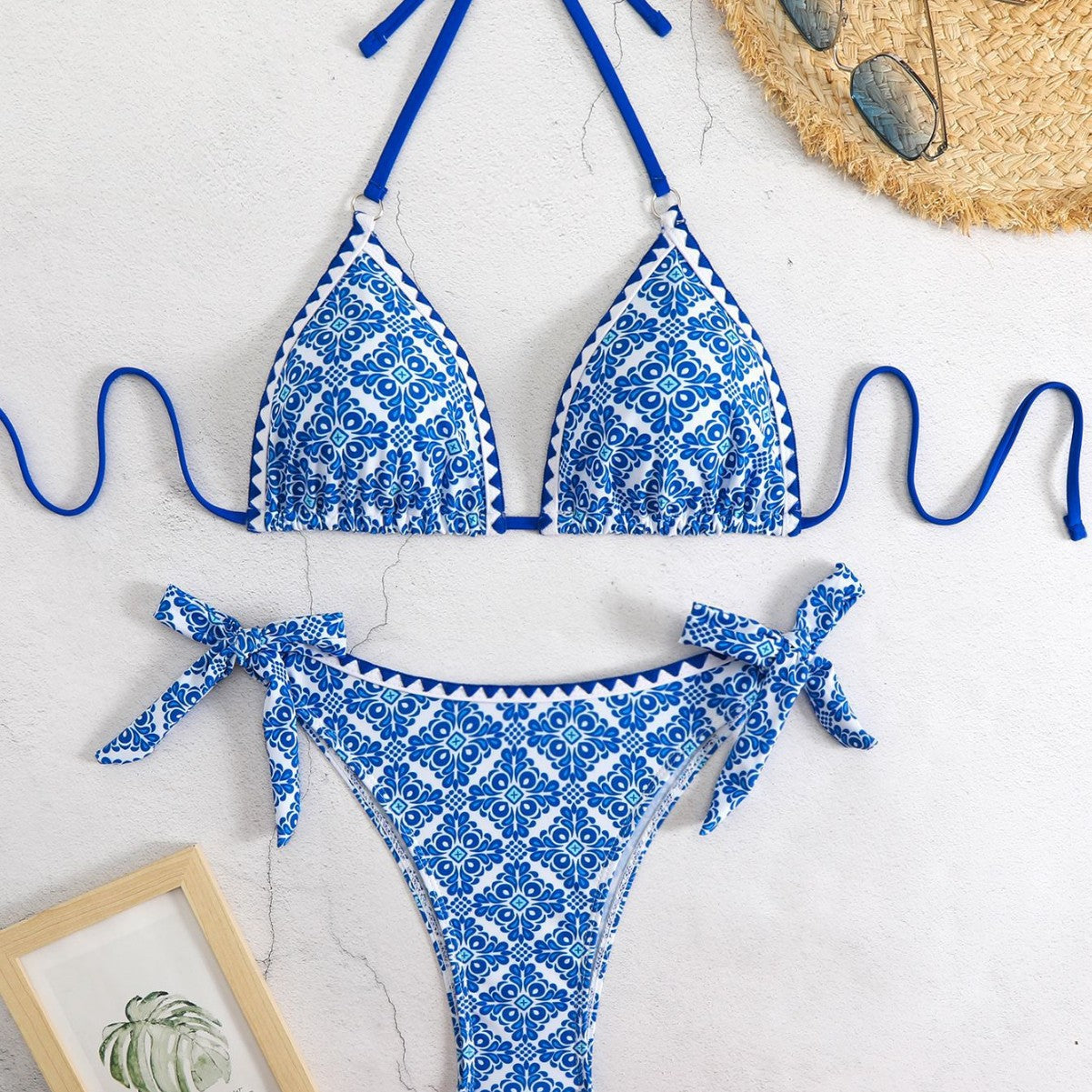 Haut de bikini triangle Berg-Feldt pour femme avec liens latéraux
