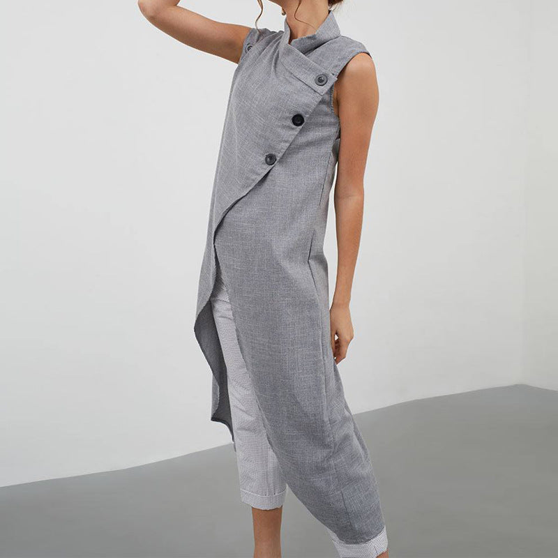 Asymmetrisches Maxikleid mit Stehkragen von berg-feldt für Damen
